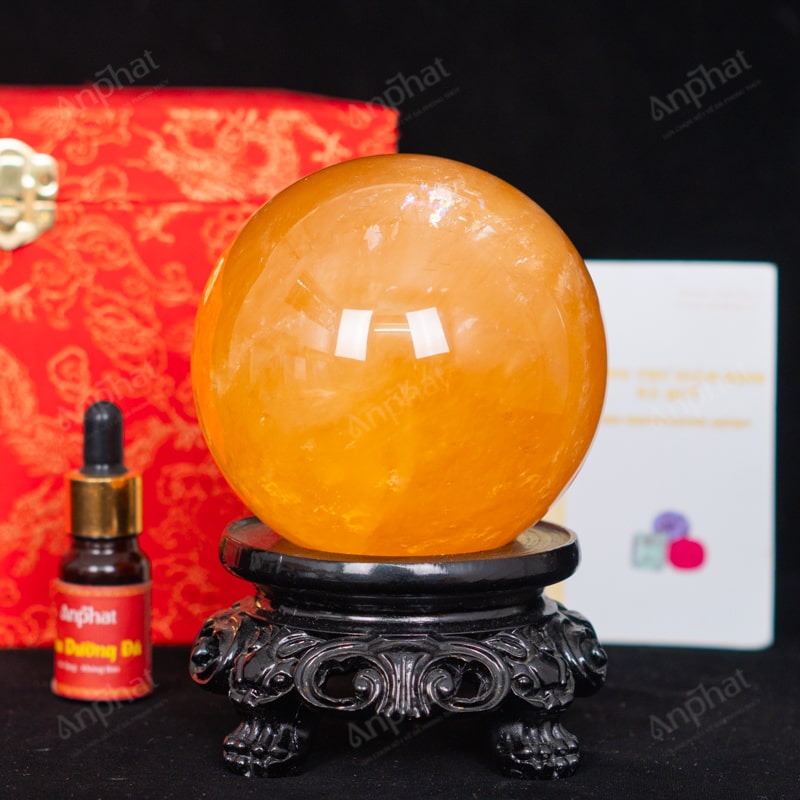 Quả Cầu Canxit Vàng 5A 1,61kg 011-0075A-1,61