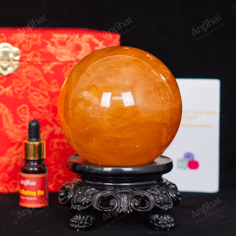 Quả Cầu Canxit Vàng 5A 1,67kg 011-0075A-1,67