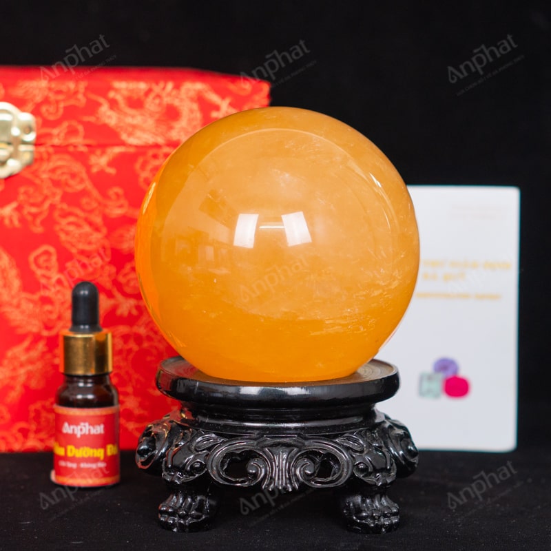 Quả Cầu Canxit Vàng 5A 1,68kg 011-0075A-1,68