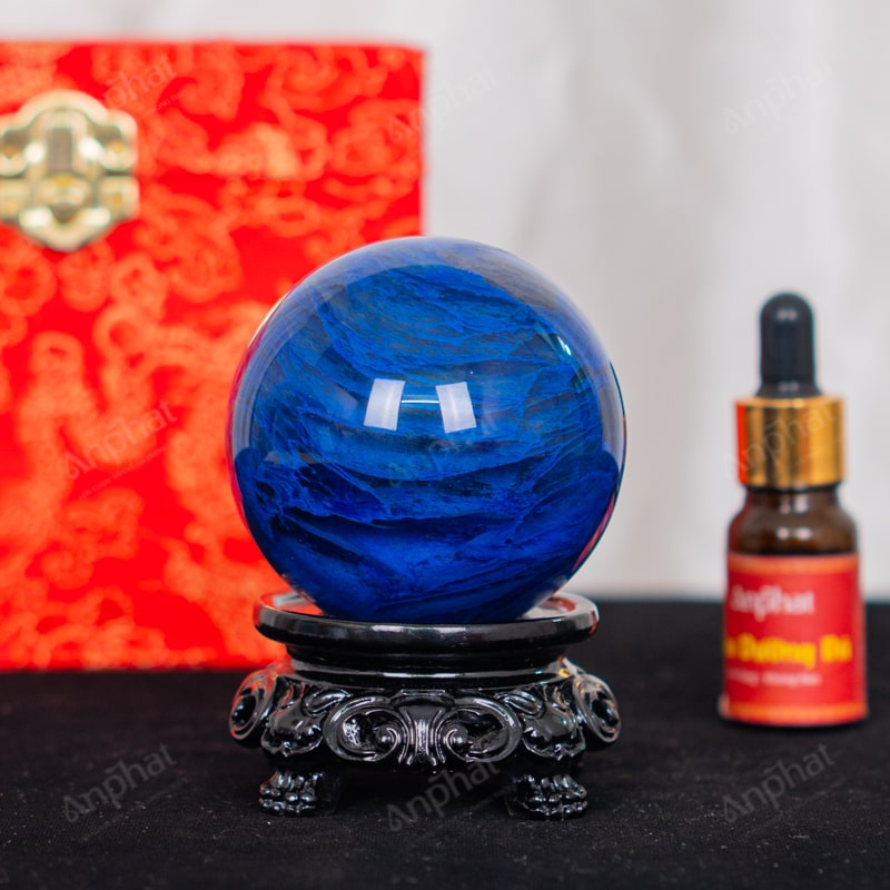 Quả Cầu Đá Núi Lửa Xanh Biển 4A 0,35kg 011-0624A-0,35