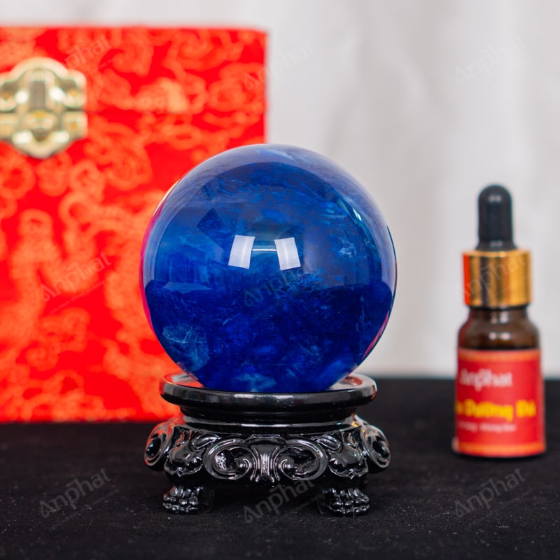 Quả Cầu Đá Núi Lửa Xanh Biển 4A 0,38kg 011-0624A-0,38