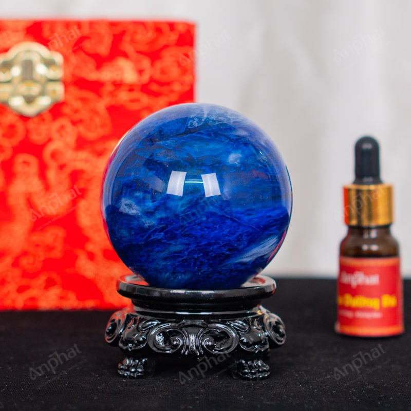 Quả Cầu Đá Núi Lửa Xanh Biển 4A 0,4kg 011-0624A-0,4