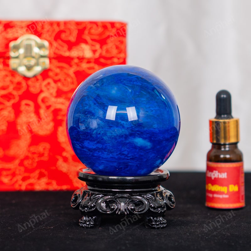 Quả Cầu Đá Núi Lửa Xanh Biển 4A 0,43kg 011-0624A-0,43