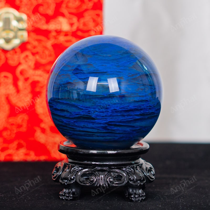 Quả Cầu Đá Núi Lửa Xanh Biển 4A 0,47kg 011-0624A-0,47