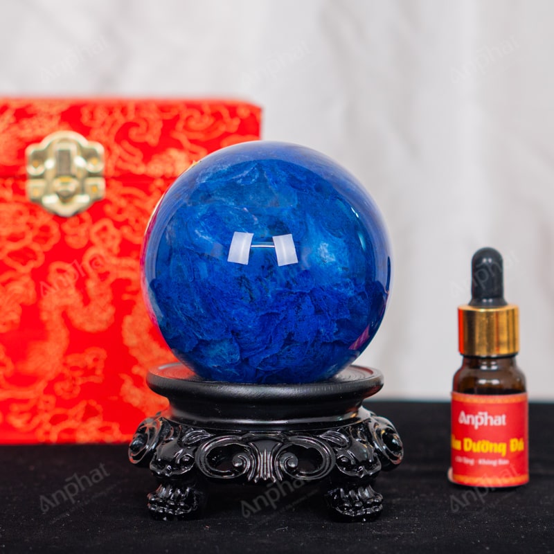 Quả Cầu Đá Núi Lửa Xanh Biển 4A 0,61kg 011-0624A-0,61