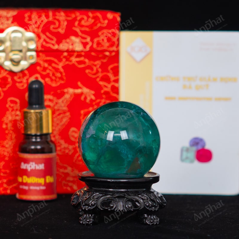 Quả Cầu Fluorite Xanh 5A 0,21kg 011-0135A-0,21