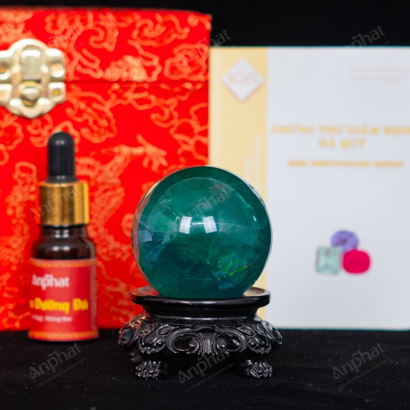 Quả Cầu Fluorite Xanh 5A 0,21kg 011-0135A-0,21