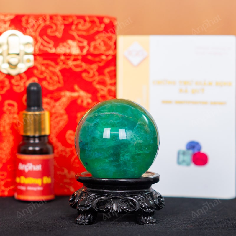 Quả Cầu Fluorite Xanh 5A 0,23kg 011-0135A-0,23