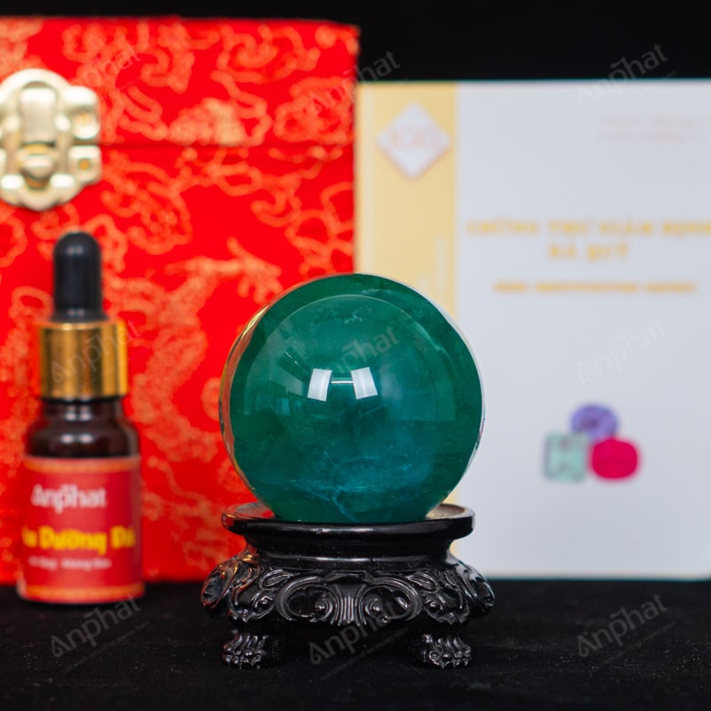 Quả Cầu Fluorite Xanh 5A 0,24kg 011-0135A-0,24