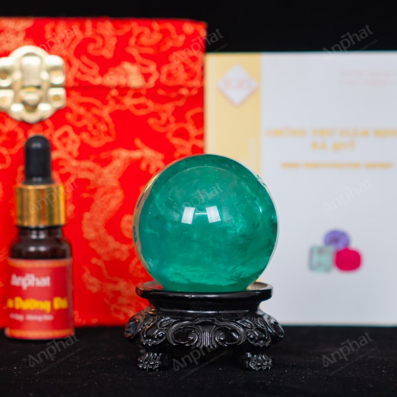 Quả Cầu Fluorite Xanh 5A 0,25kg 011-0135A-0,25