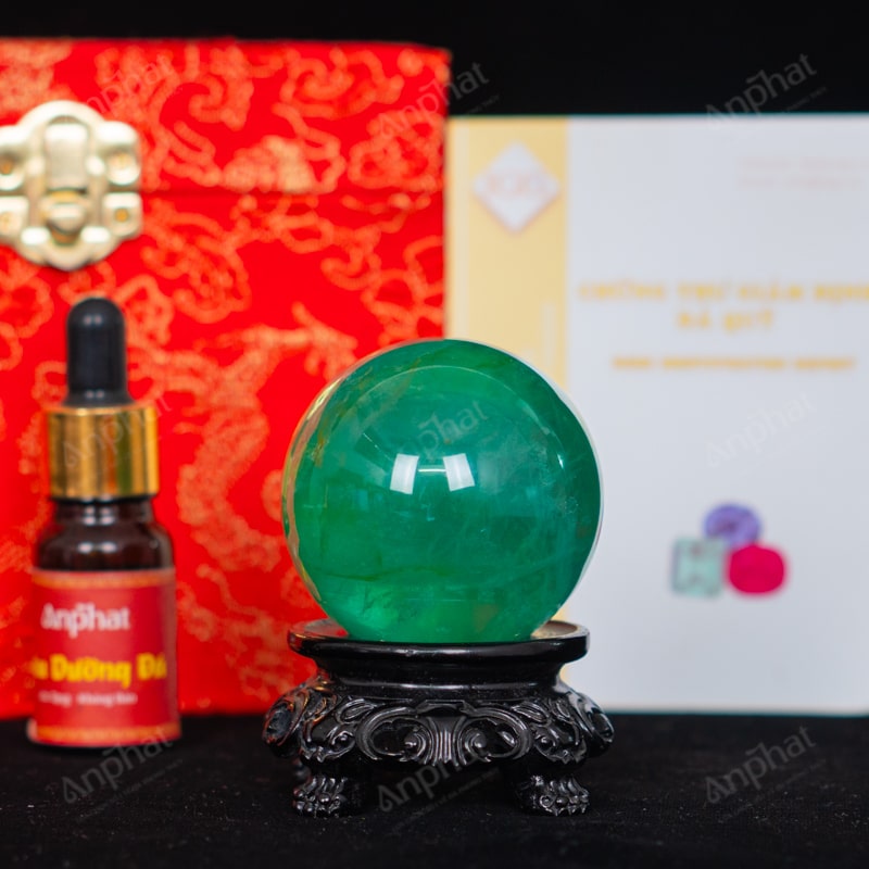 Quả Cầu Fluorite Xanh 5A 0,25kg 011-0135A-0,25