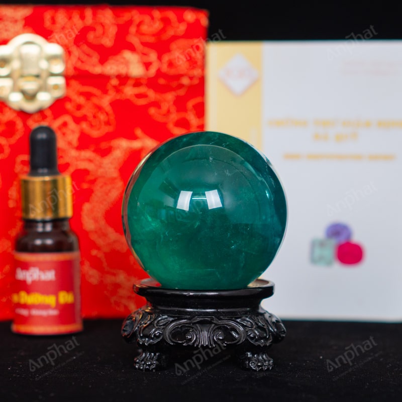 Quả Cầu Fluorite Xanh 5A 0,33kg 011-0135A-0,33