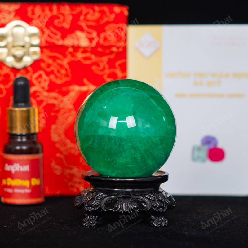 Quả Cầu Fluorite Xanh 5A 0,33kg 011-0135A-0,33