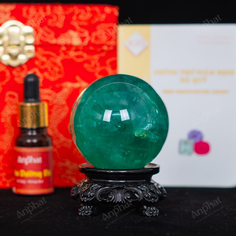 Quả Cầu Fluorite Xanh 5A 0,35kg 011-0135A-0,35