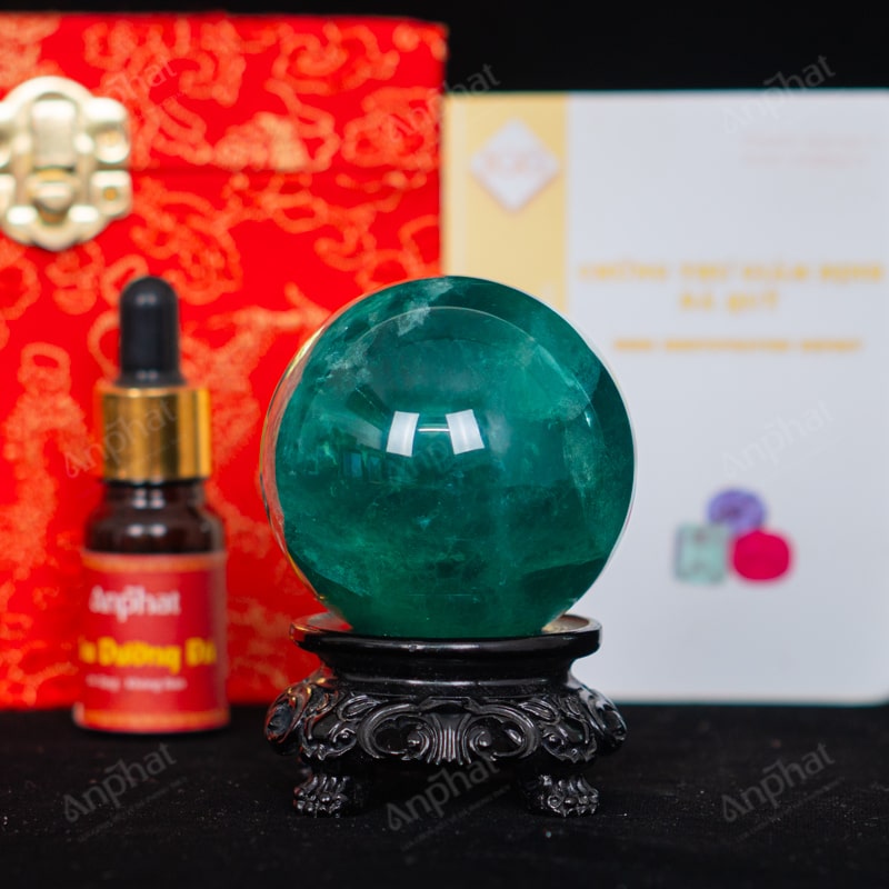 Quả Cầu Fluorite Xanh 5A 0,36kg 011-0135A-0,36