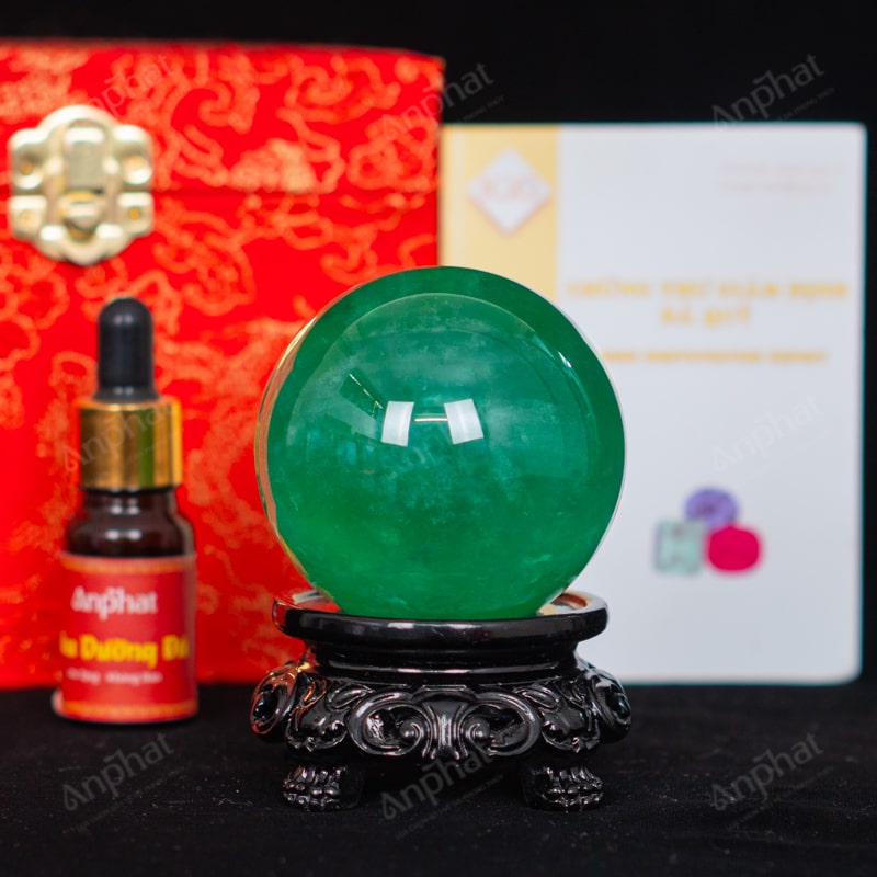 Quả Cầu Fluorite Xanh 5A 0,44kg 011-0135A-0,44