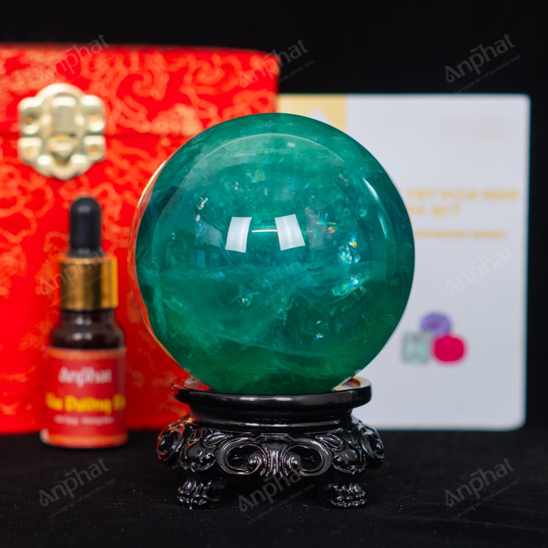 Quả Cầu Fluorite Xanh 5A 0,93kg 011-0135A-0,93