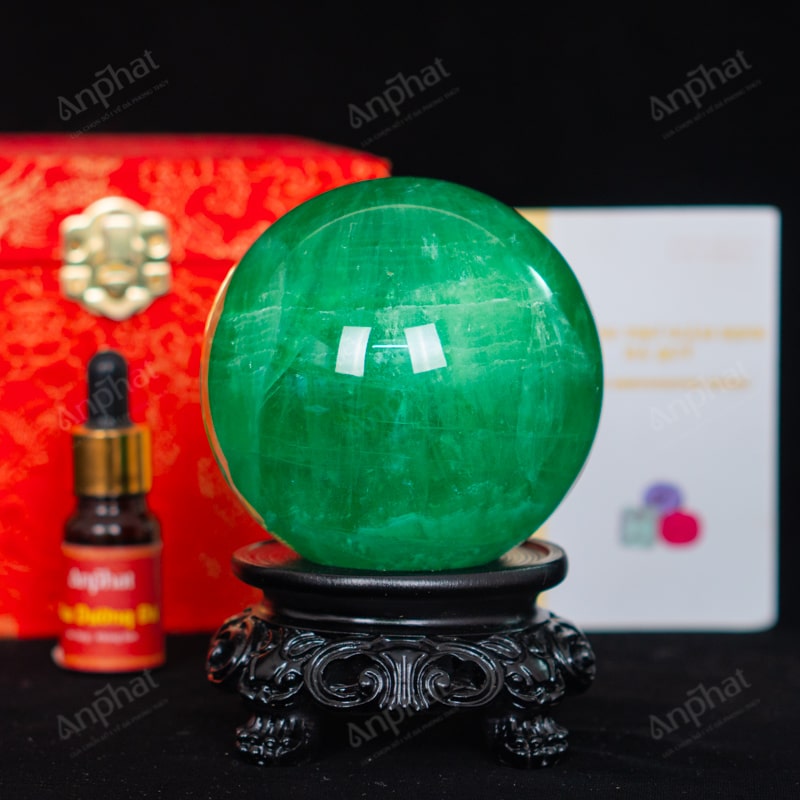 Quả Cầu Fluorite Xanh 5A 1,26kg 011-0135A-1,26
