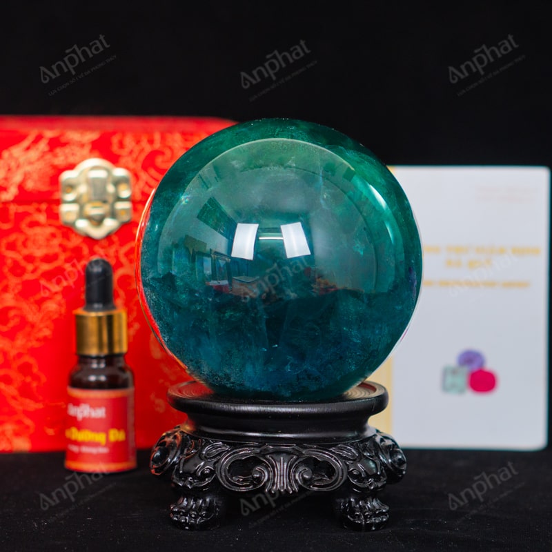 Quả Cầu Fluorite Xanh 5A 1,56kg 011-0135A-1,56