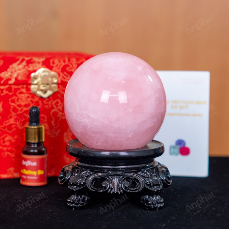 Quả Cầu Thạch Anh Hồng 4A 1,18kg 011-0764A-1,18