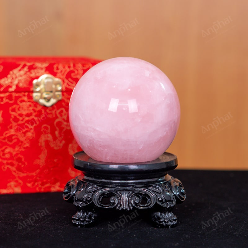 Quả Cầu Thạch Anh Hồng 4A 1,18kg 011-0764A-1,18