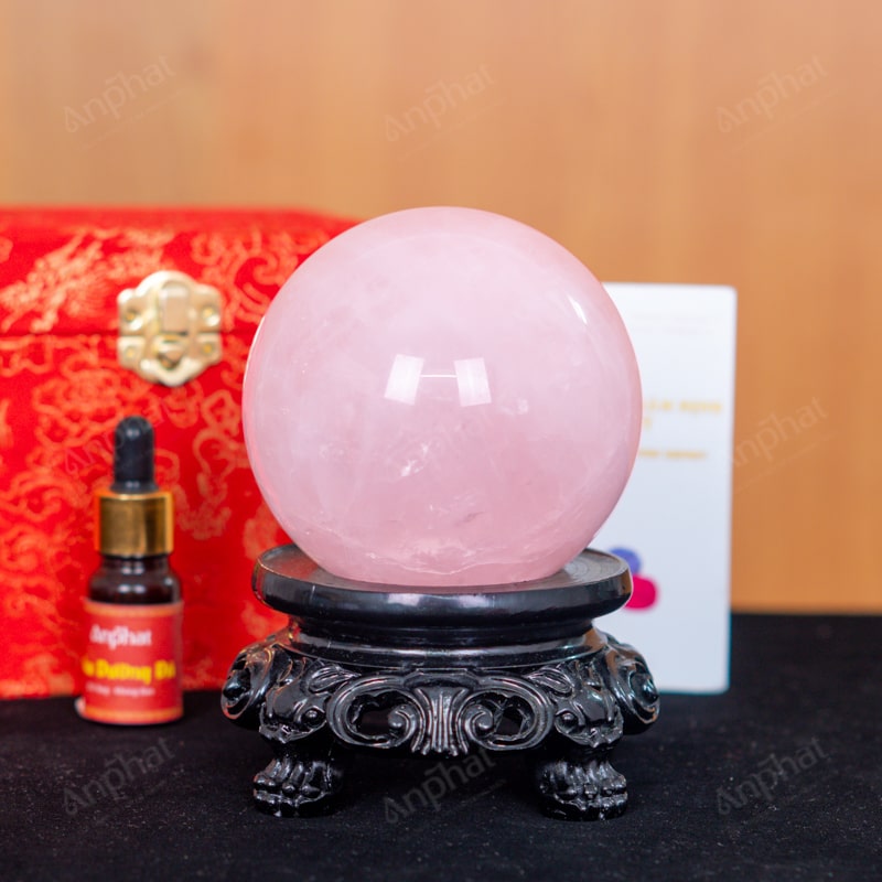 Quả Cầu Thạch Anh Hồng 4A 1,2kg 011-0764A-1,20