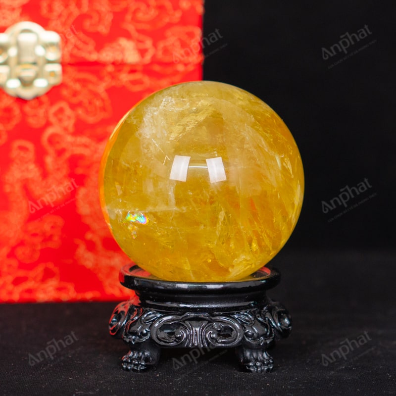 Quả Cầu Thạch Anh Vàng 4A 0,54kg 011-0914A-0,54