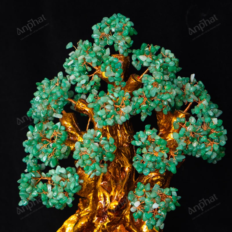 Cây Tài Lộc Đá Thạch Anh Xanh Đế Rời 52cm 018-093D07-52