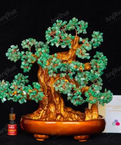 Cây Tài Lộc Thạch Anh Xanh Đế Dáng Núi 38cm 018-093D06-38