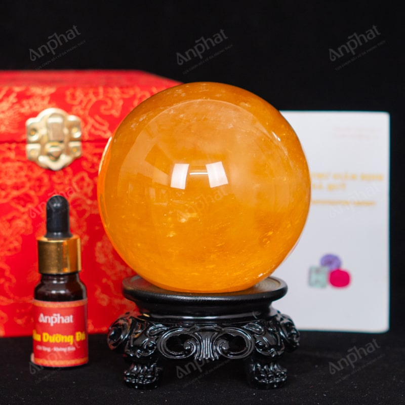 Quả Cầu Canxit Vàng 5A 1,32kg 011-0075A-1,32