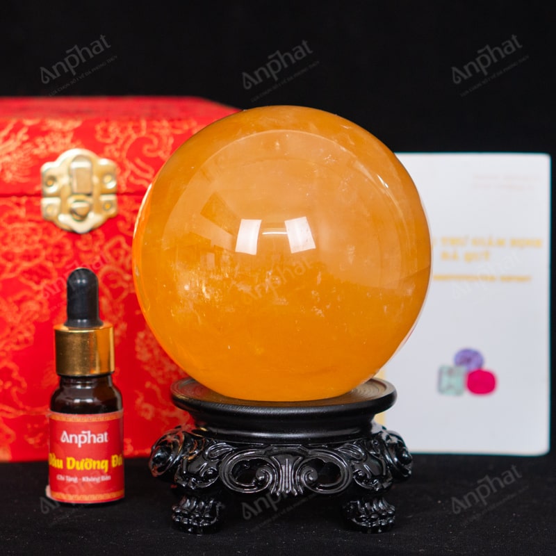 Quả Cầu Canxit Vàng 5A 1,38kg 011-0075A-1,38