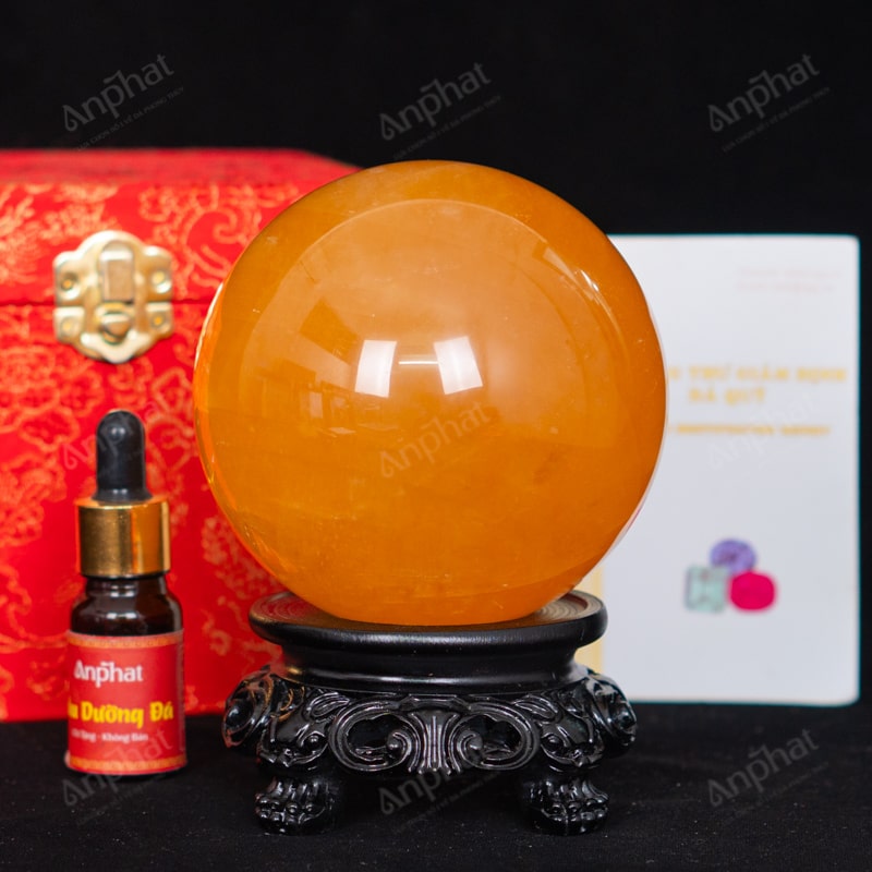 Quả Cầu Canxit Vàng 5A 1,44kg 011-0075A-1,44