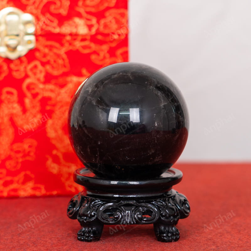 Quả Cầu Thạch Anh Đen 3A 0,38kg 011-0753A-0,38