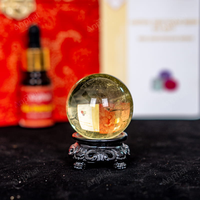 Quả Cầu Thạch Anh Vàng 8A 0,1kg 011-0918A-0,1