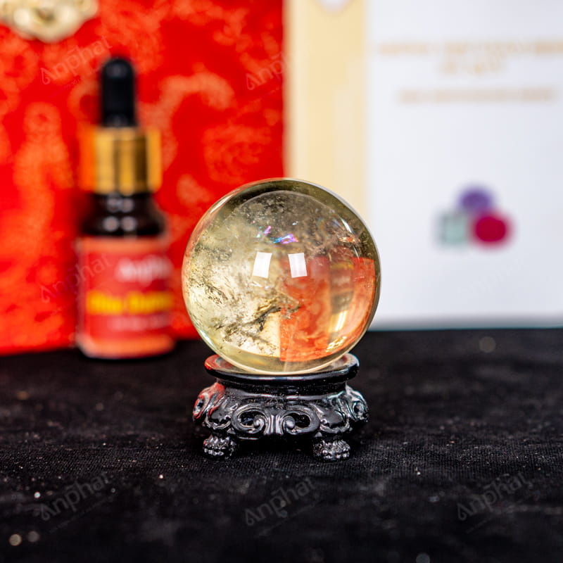 Quả Cầu Thạch Anh Vàng 8A 0,11kg 011-0918A-0,11