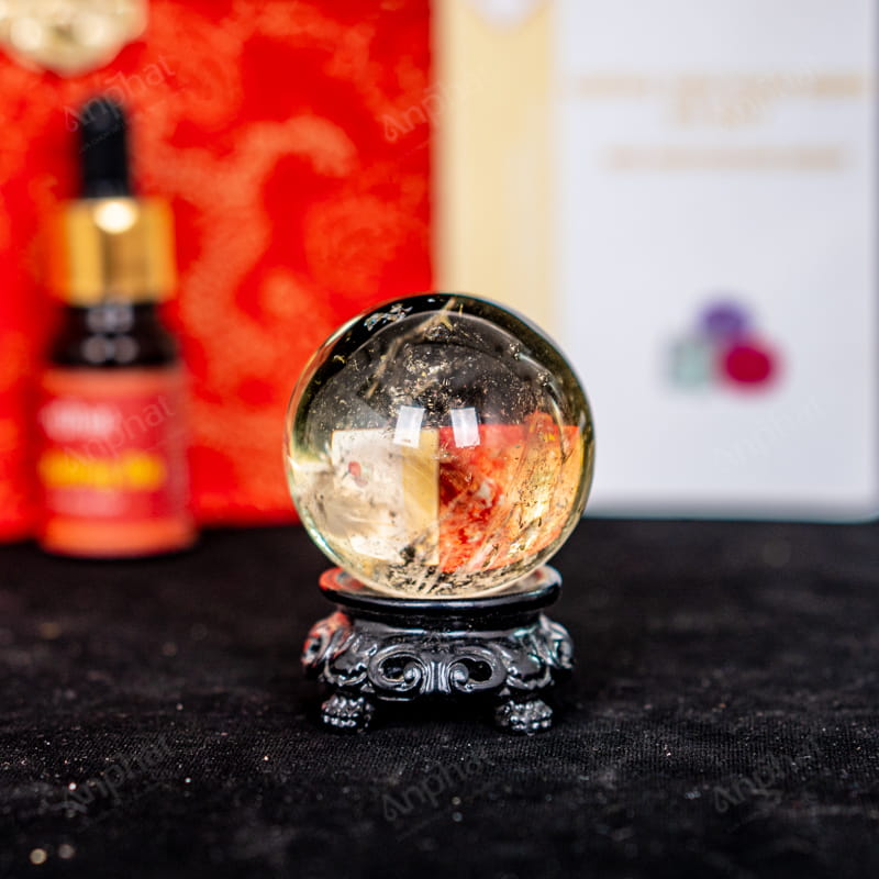 Quả Cầu Thạch Anh Vàng 8A 0,11kg 011-0918A-0,11