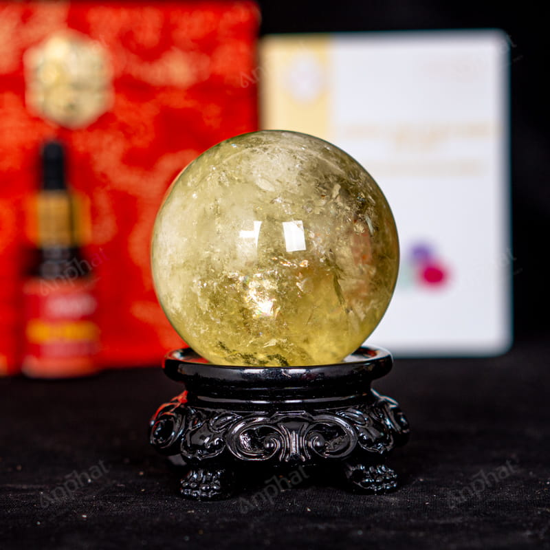 Quả Cầu Thạch Anh Vàng 8A 0,35kg 011-0918A-0,35