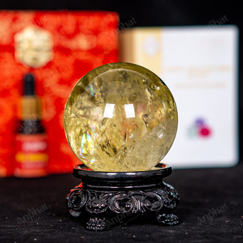 Quả Cầu Thạch Anh Vàng 8A 0,41kg 011-0918A-0,41