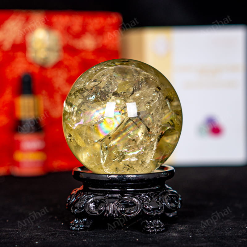 Quả Cầu Thạch Anh Vàng 8A 0,45kg 011-0918A-0,45