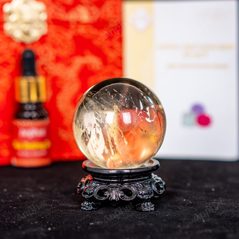 Quả Cầu Thạch Anh Vàng 9A 0,21kg 011-0919A-0,21