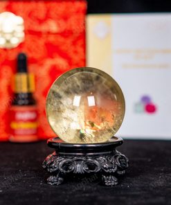 Quả Cầu Thạch Anh Vàng 9A 0,22kg 011-0919A-0,22