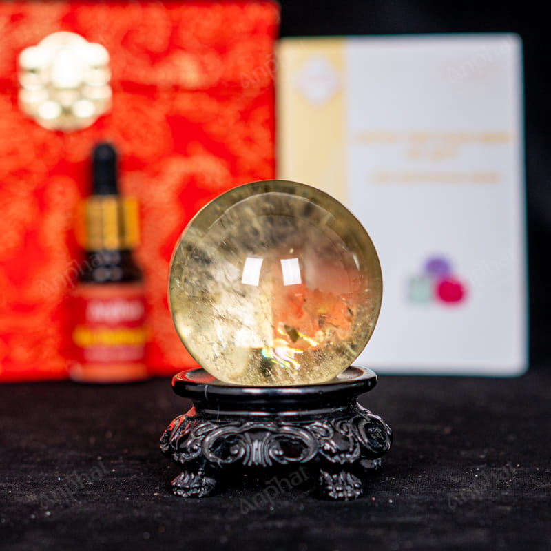 Quả Cầu Thạch Anh Vàng 9A 0,22kg 011-0919A-0,22