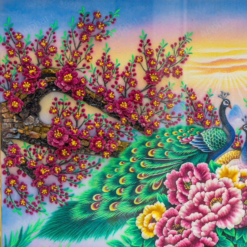 Tranh Đá Quý Phu Thê Viên Mãn 2A 038-0662A-105145