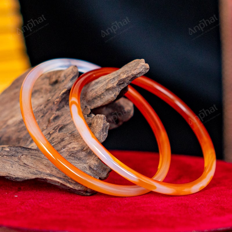 Vòng Tay Bản Mảnh Mã Não Đỏ 1A 55 Ly 130-0301A-55