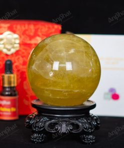 Quả Cầu Thạch Anh Vàng 6A Có Sao 0,9kg 012-0916A-0,9