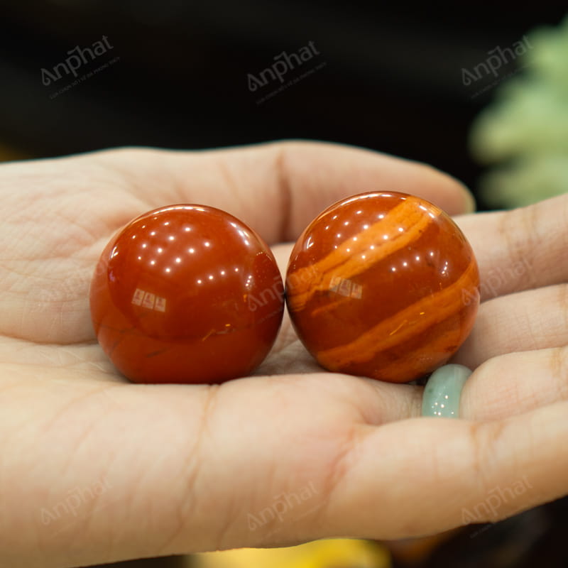 Cặp Bi Lăn Tay Ngọc Bích Đỏ 3cm 014-048S1-3