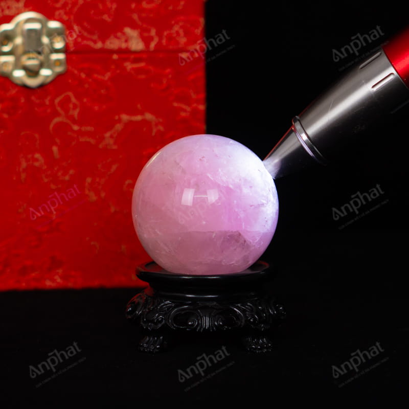 Quả Cầu Thạch Anh Hồng 9A Có Sao 0,21kg 012-0769A-0,21