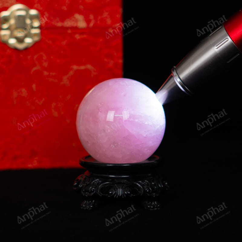Quả Cầu Thạch Anh Hồng 9A Có Sao 0,21kg 012-0769A-0,21