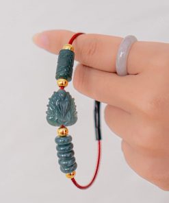 Vòng Tay Dây Cáp Đồng Điếu Lam Ngọc Lu Thống Khắc Hồ Ly 113-119V14-AP