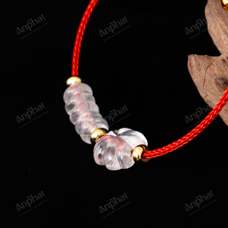 Vòng Tay Dây Cáp Đồng Điếu Thạch Anh Trắng Cỏ 4 Lá 113-087C17-AP